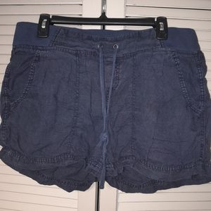 Athleta blue linen shorts